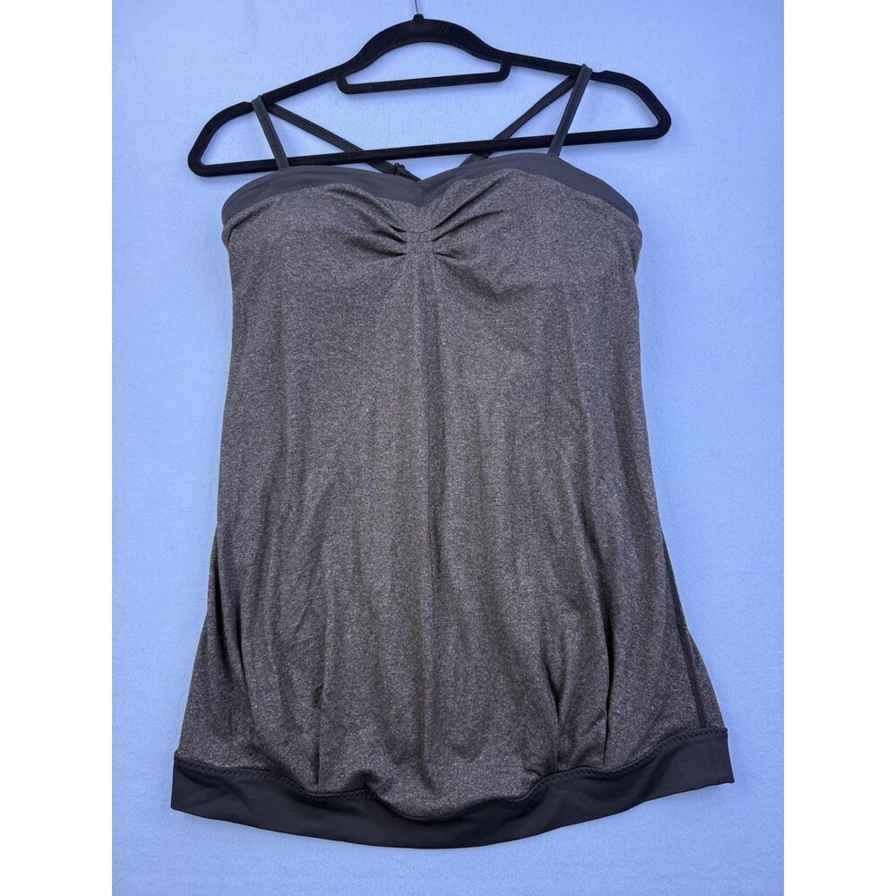Lululemon Women's Pure Focus Sweetheart Tank  Black/Gray Size 6 1064